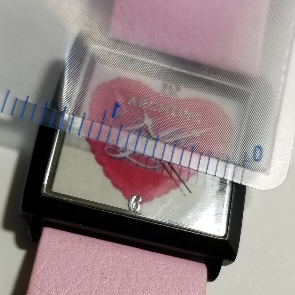 PINK WATCH "I LOVE YOU" WORKING WIDE FACE HEART DESIGN - Picture 5 of 7